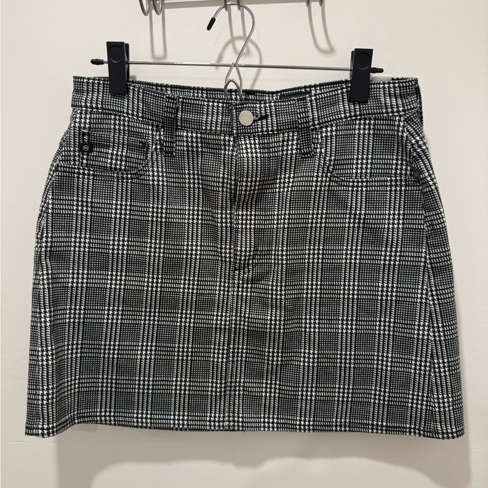 AG Adriano Goldschmied Harlo Mini Skirt in Houndstooth Plaid